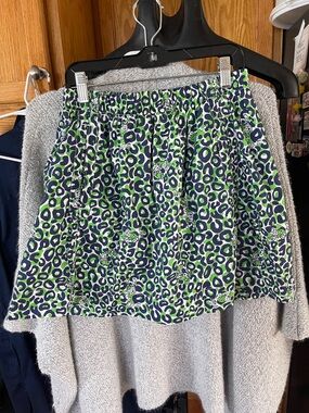Lilly Pulitzer Cissy Thrill of the Chase Navy Green Skirt XS Cheetah
